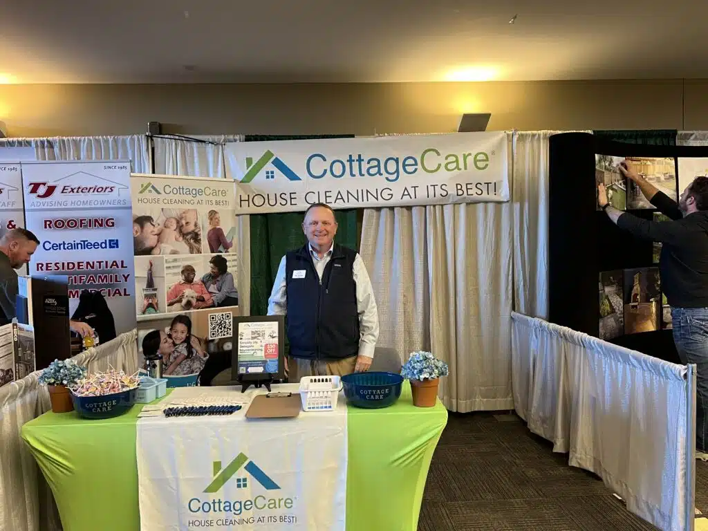 John Sulciner of CottageCare house cleaning in Eden Prairie and Bloomington at the Eden Prairie home and garden show. 