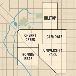 cottagecare house cleaning denver cherry creek map image